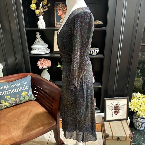 Kay Unger Leopard Print Multi Colored Dress Size 6 - Picture 7 of 12
